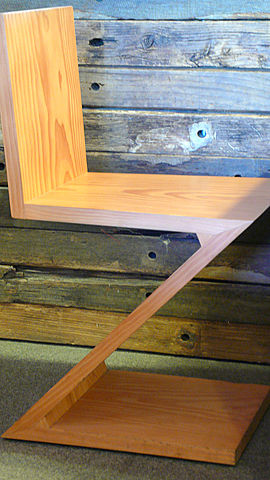 Zig-Zag chair Gerrit Thomas Rietveld (minimalisme)