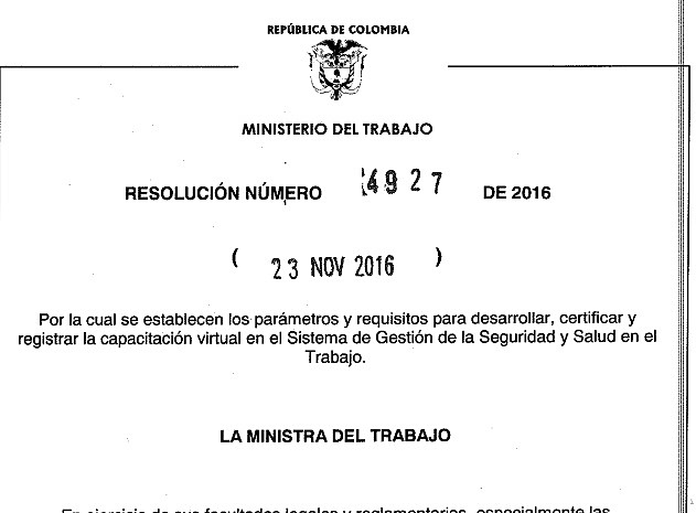 Resolución 4927 de 2016