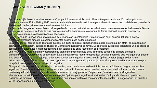 JOHN VON NEWMAN (1903-1957), ESC. MATEMATICA