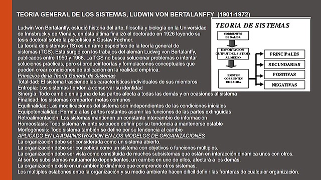 TEORÍA GENERAL DE LOS SISTEMAS, LUDWIN VON BERTALANFFY  (1901-1972)