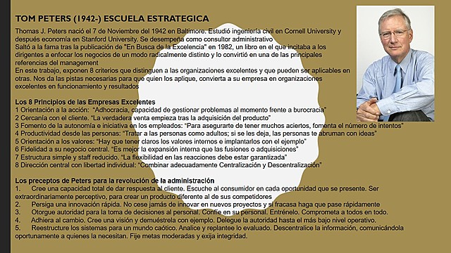 TOM PETERS (1942-) ESCUELA ESTRATEGICA
