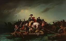Redcoats push Washington's army across the Delaware River into Pennsylvania