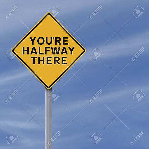 I will have half goal amount of money saved.