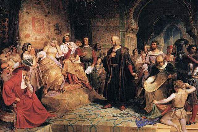 Presentación del proyecto de Colón a los Reyes Españoles