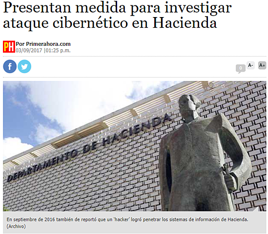 Presentan medida para investigar ataque cibernético en Hacienda