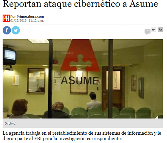Reportan ataque cibernético a Asume