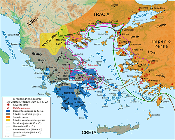 Batalla de Maratón y proceso de Milcíades.