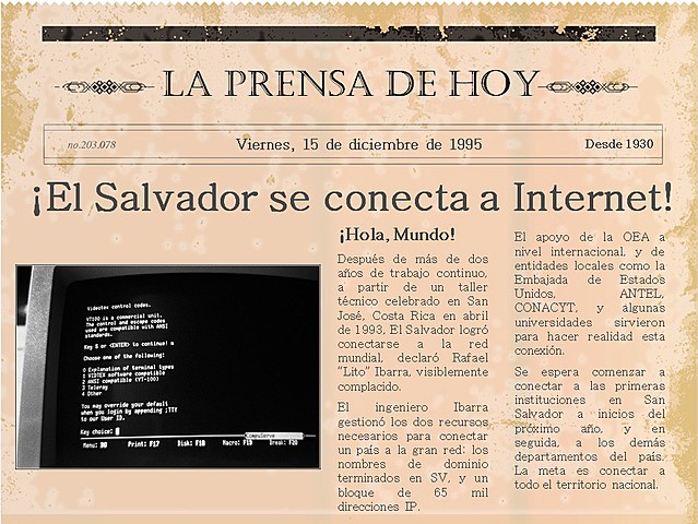 Llegada de Internet a El Salvador