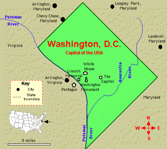 Washington D.C. is chosen as the nation's capital.
