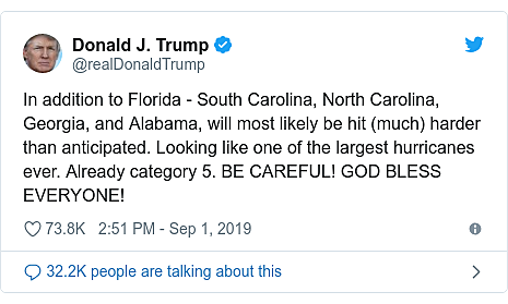 Trump Claims Alabama could be hit "hard"