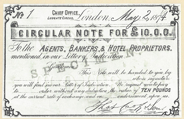 Se lanza el llamado Circular Note.