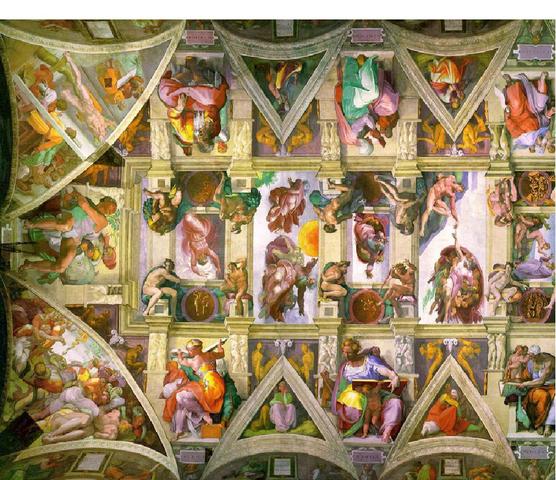 Michael paints the ceiling of the sistine chapel
