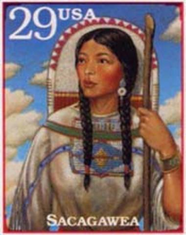 Toussaint Charbonneau and Sacagawea.