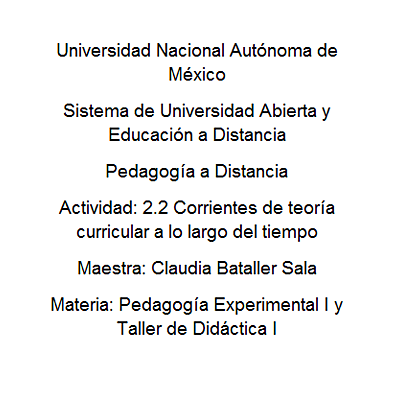 Timeline: Corrientes de teoría curricular a lo largo del tiempo