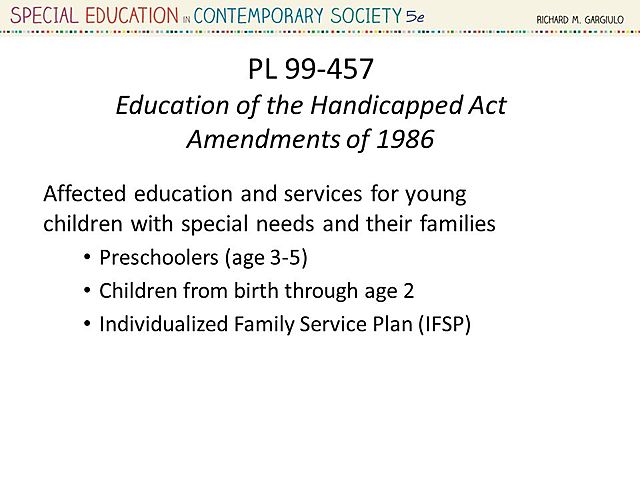 Education of the Handicapped Act Amendments of 1986
