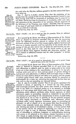 Naturalization Act of 1870