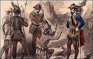 Spanish conquistadors arive