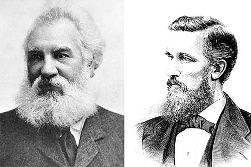 Alexander Graham Bell y Elisha Gray patentan el teléfono.