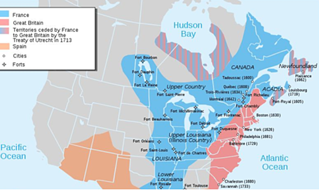 1763; The British and French ended the seven year war and splitted America.