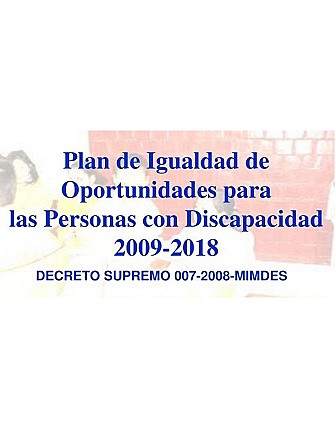 Plan de Igualdad de Oportunidades para las Personas con Discapacidad