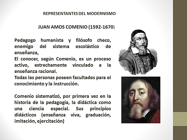 REPRESENTANTES DEL MODERNISMO    JUAN AMOS COMMENIO