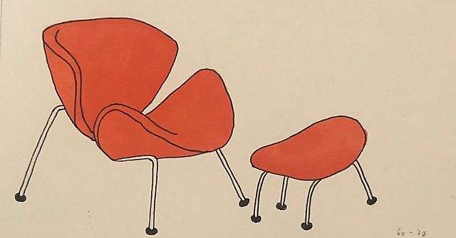 Chaise Orange Slice et Ottman,Pierre Paulin