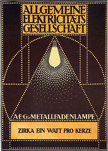 affiche pour les lampes AEG par PETER BEHRENS