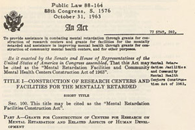 Community Mental Health Act - Public Law 88-164