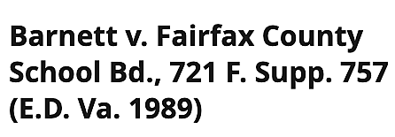 Barnett v. Fairfax County Board of Education