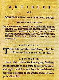 Adoption of the Articles of Confederation