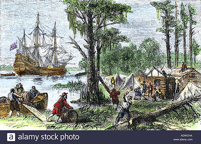 Jamestown colonists arrive in Vriginia