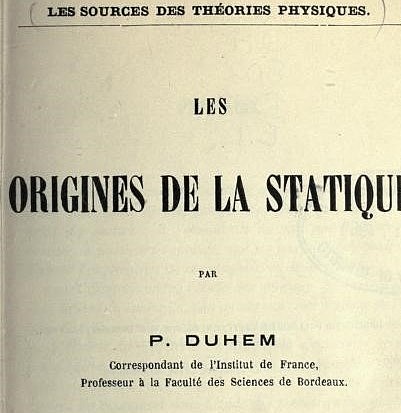 Les origines de la statique