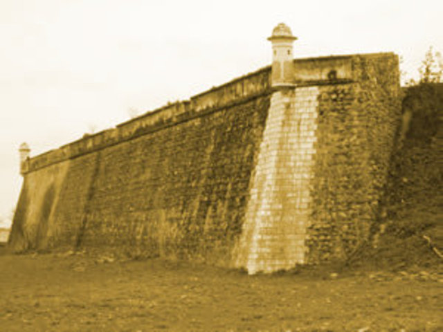 El coronel francés Niboyet entrega la plaza de Olivenza al general inglés Cole.