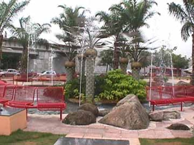 The 'children's pool' at Millennium Park is barricaded with metal benches