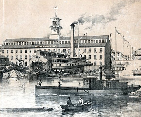 Primera fàbrica amb màquines de vapor