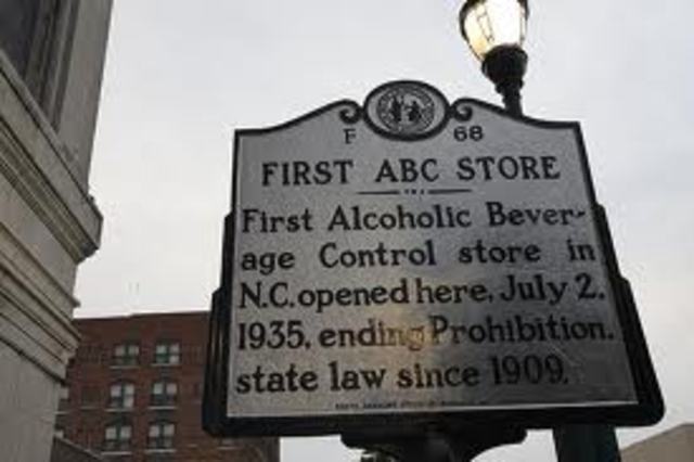 North Carolina repeals prohibition.