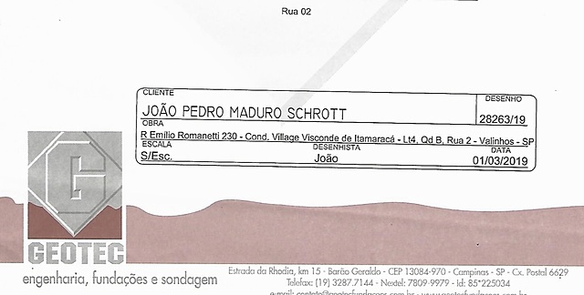 Recebimento Relatório de Sondagem