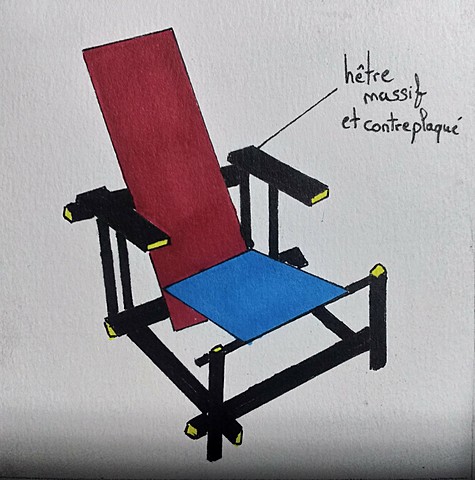 Gerrit Thomas Rietveld, Fauteuil rouge et bleu