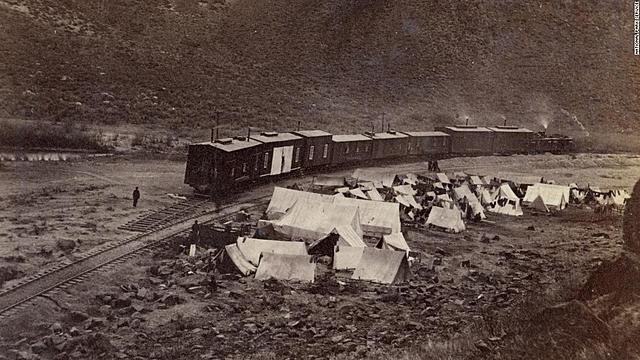 Transcontinental railroad is completed