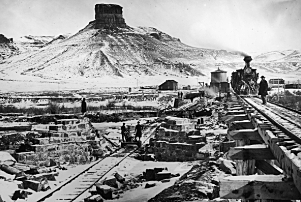 Transcontinental railroad is completed