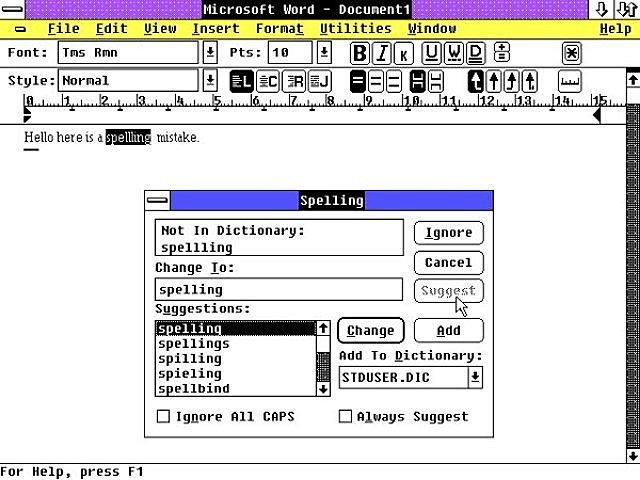 Word para Windows 1.1 y 3.0