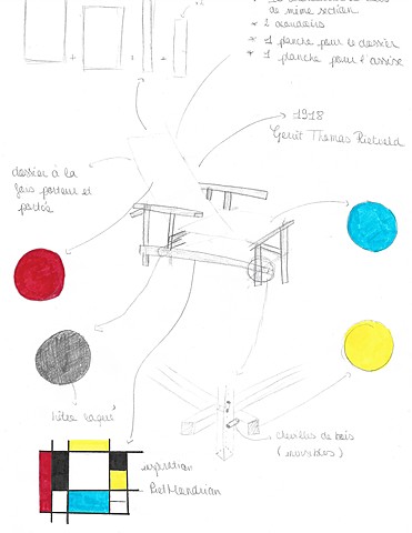 chaise rouge et bleue, GERRIT RIETVELD