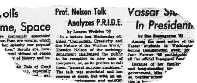 Ted Nelson coins the term "hypertext"