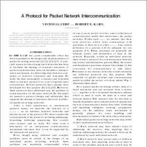 Paper specifying details of TCP is published
