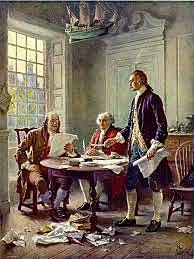 The adoption of the articles of confederation