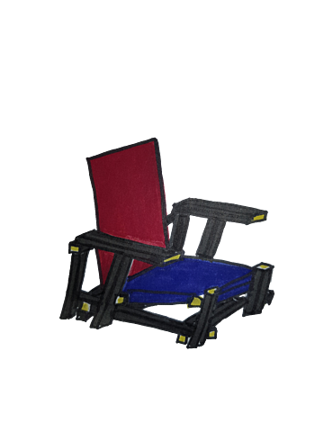 Chaise Rouge et bleue