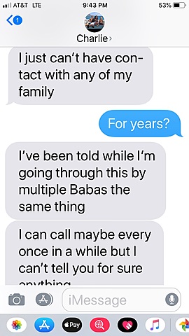Strange texts to Mom from Charlie