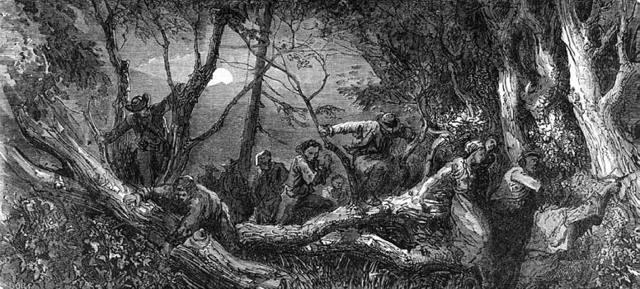 Julily and some other slaves meet in the Piney Woods to discuss about their escape.