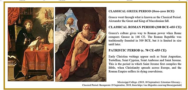 THE CLASSICAL PERIOD CAN BE BROKEN DOWN INTO THREE PARTS.