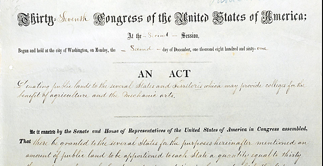 The Morrill Land Grant Act.